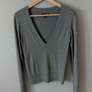 Banana Republic Deep V Gray Sweater